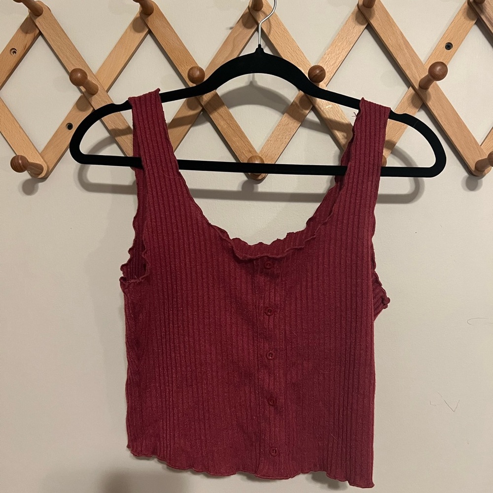SHEIN lettuce edge crop top